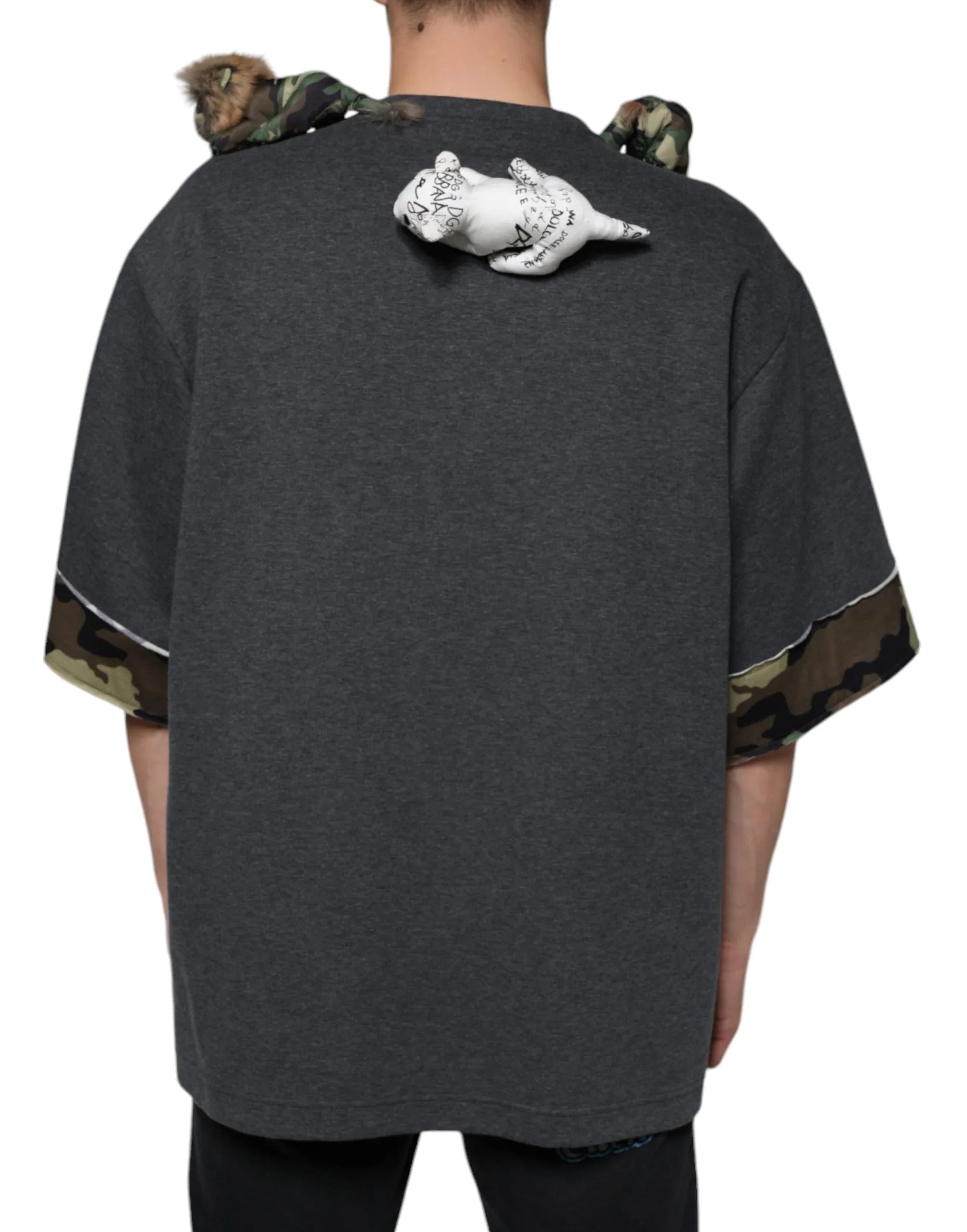 Dolce & Gabbana Gray Camouflage Animal Stuff Cotton T-shirt - Zeiniez