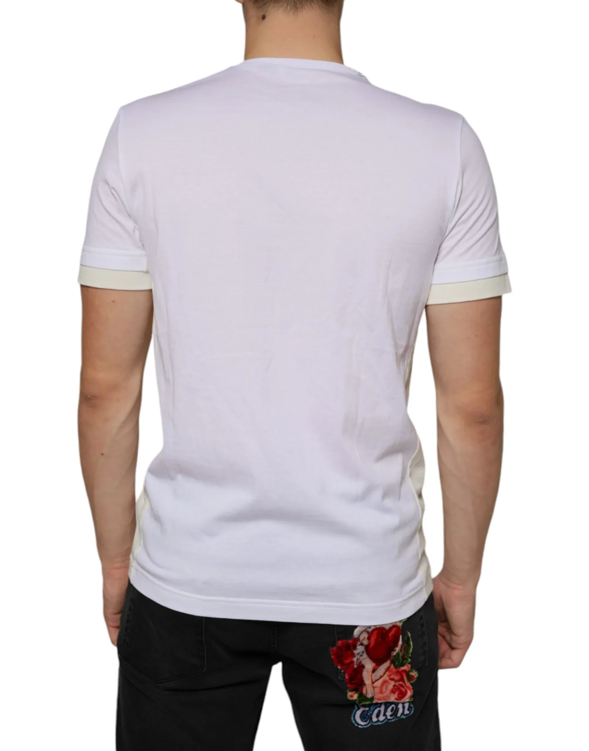 Dolce & Gabbana White Cotton Pocket Short Sleeves T-shirt - Zeiniez