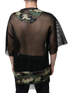 Dolce & Gabbana Black Mesh Camouflage Short Sleeves T-shirt - Zeiniez