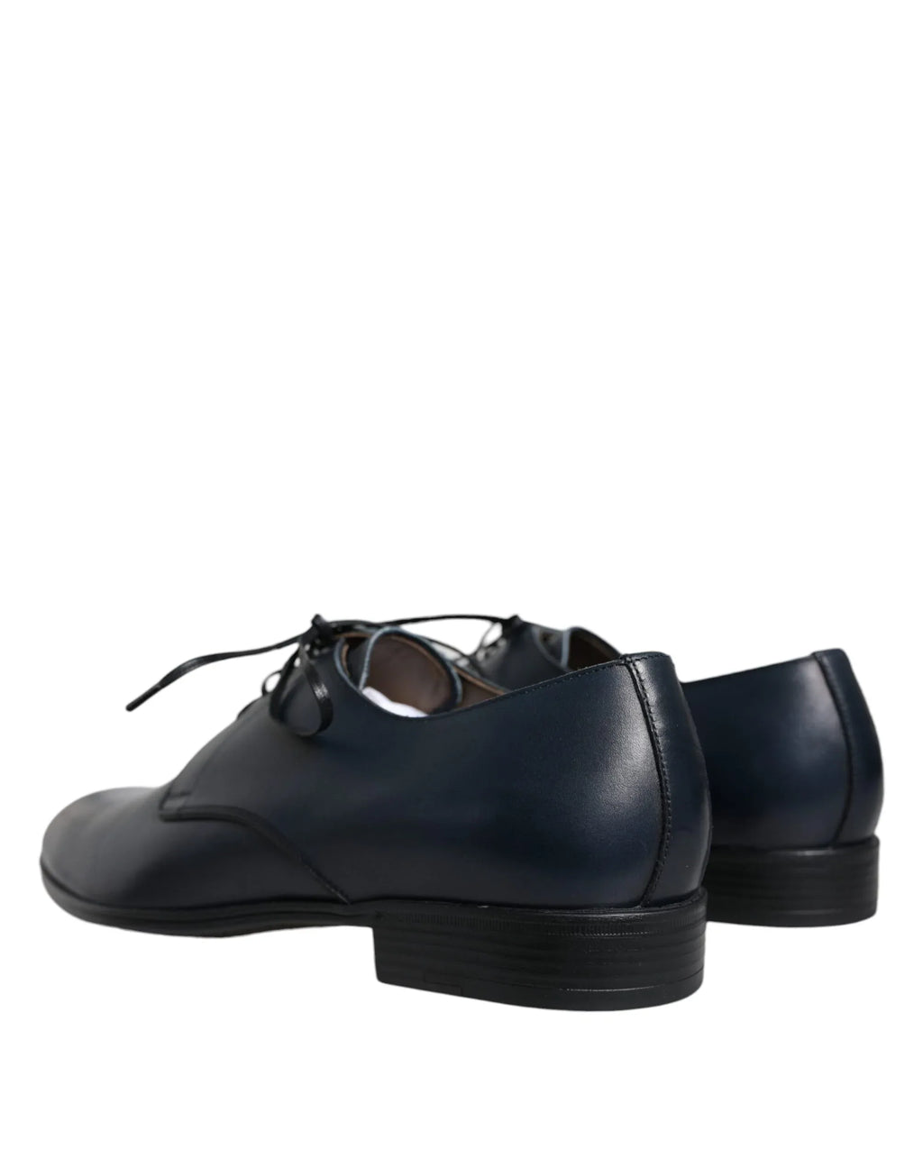 Dolce & Gabbana Navy Blue Leather Derby Dress Formal Shoes - Zeiniez