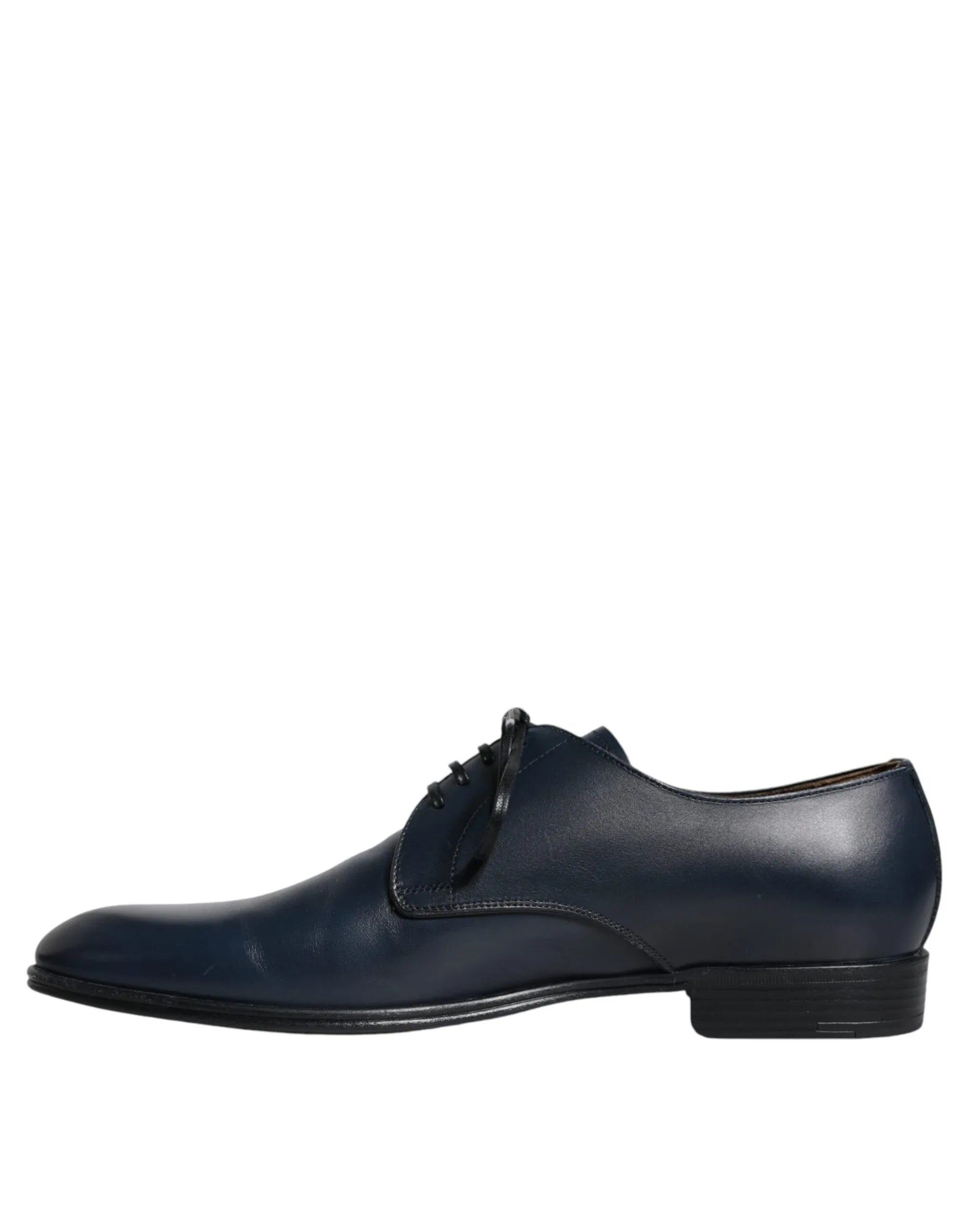 Dolce & Gabbana Navy Blue Leather Derby Dress Formal Shoes - Zeiniez
