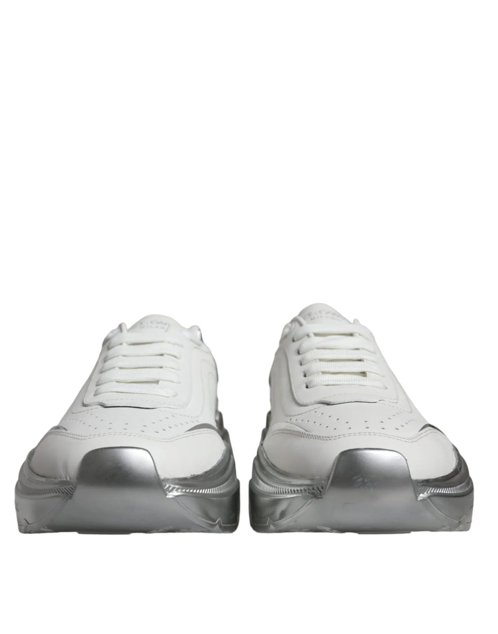 Dolce & Gabbana White Silver Daymaster Low Top Sneakers Shoes - Zeiniez