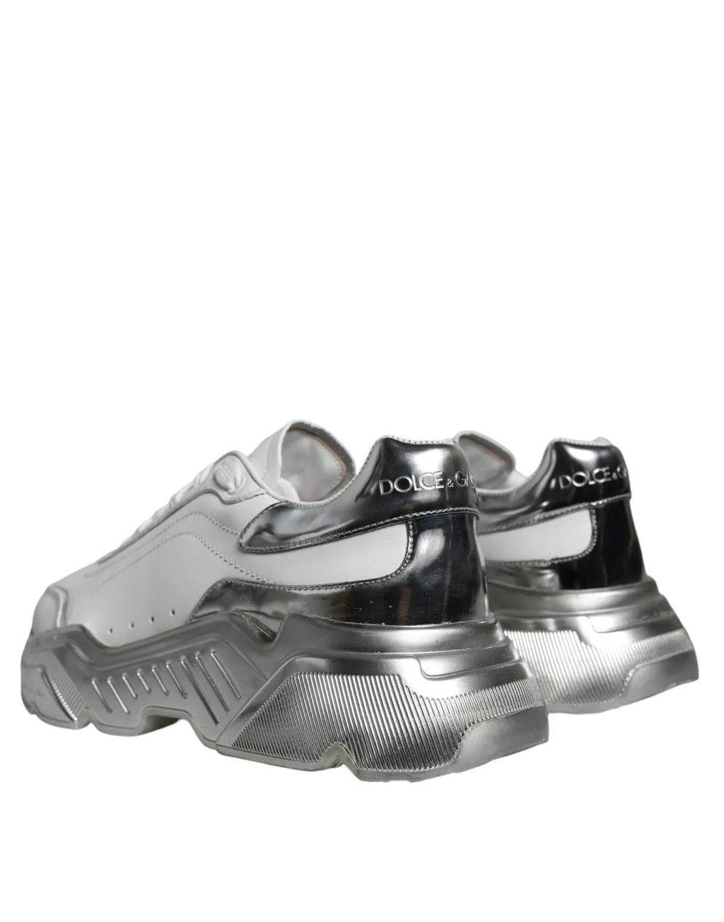 Dolce & Gabbana White Silver Daymaster Low Top Sneakers Shoes - Zeiniez