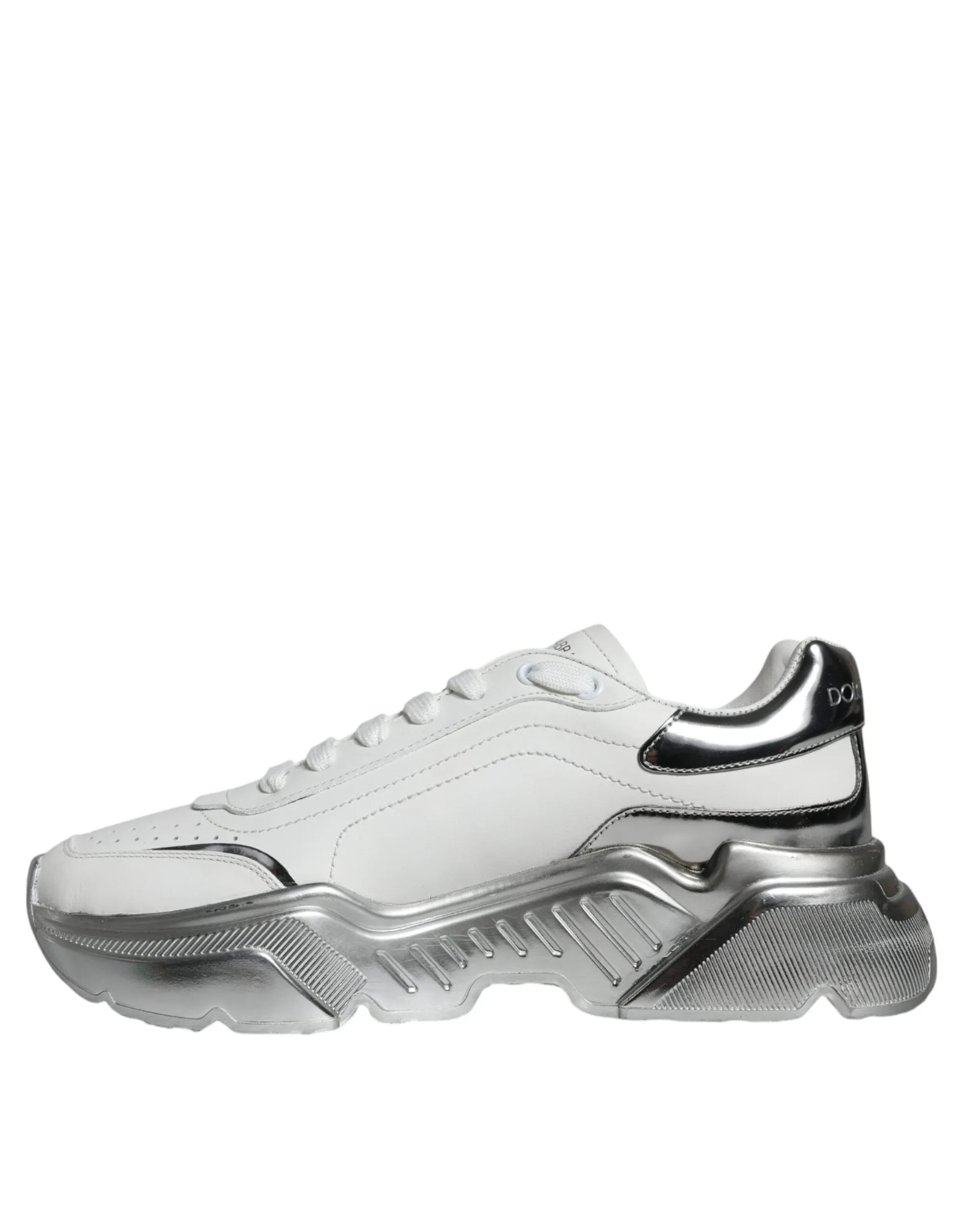 Dolce & Gabbana White Silver Daymaster Low Top Sneakers Shoes - Zeiniez