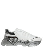 Dolce & Gabbana White Silver Daymaster Low Top Sneakers Shoes - Zeiniez