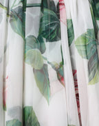 Dolce & Gabbana White Silk Floral Print A-line Midi Dress - Zeiniez