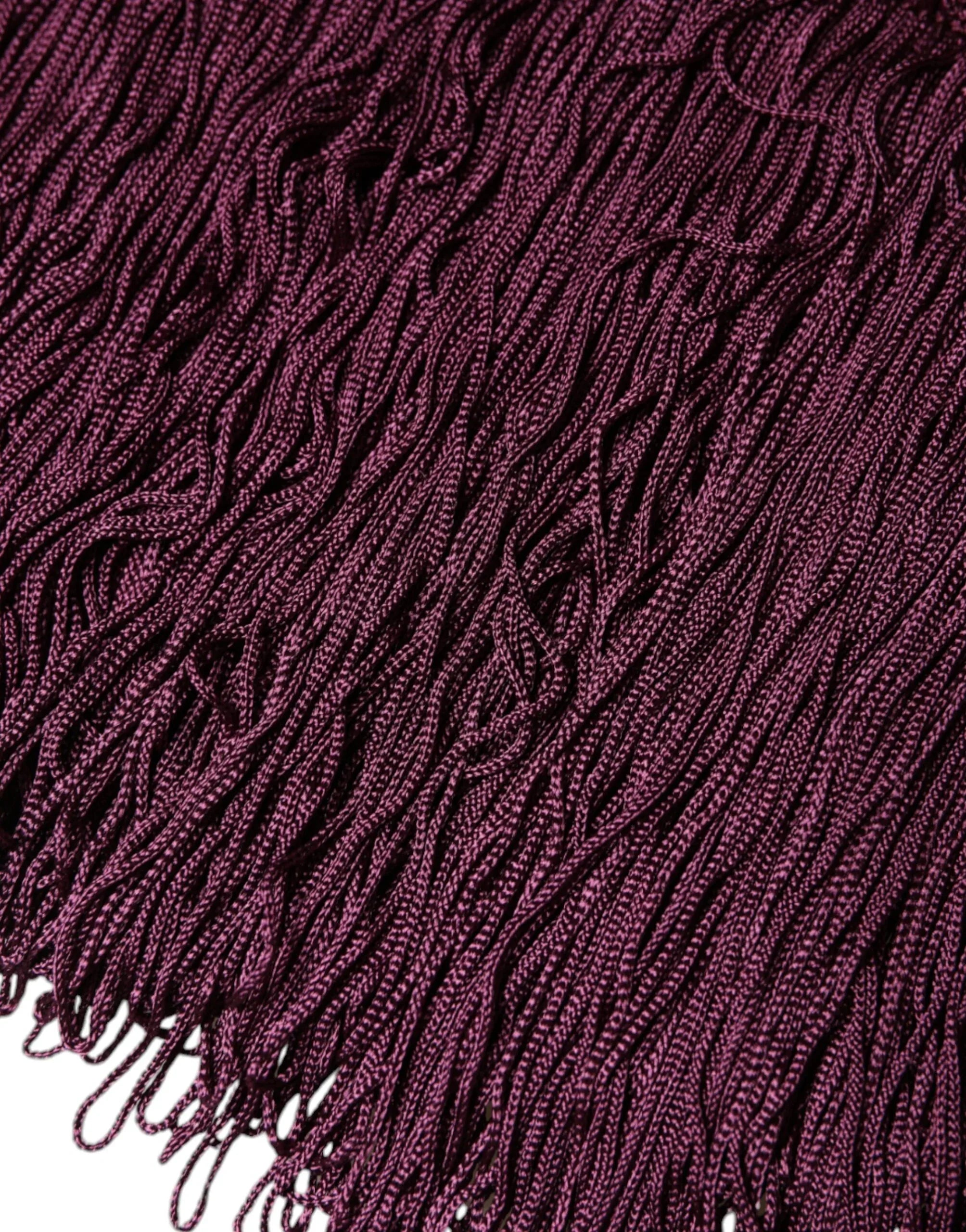 Dolce & Gabbana Black Silk Polka Dot Vneck Tassel Midi Dress - Zeiniez