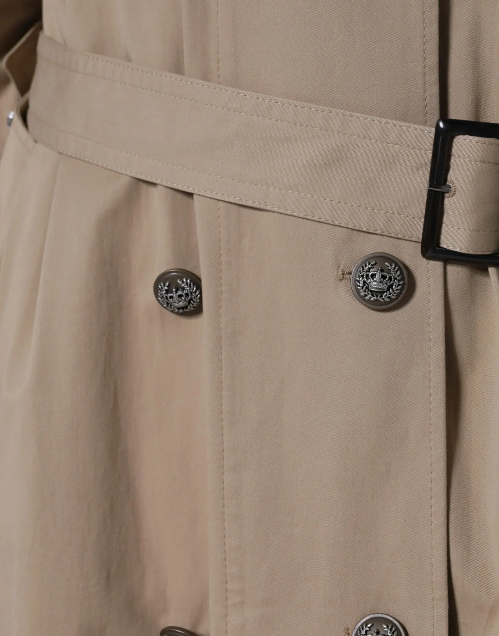 Dolce & Gabbana Khaki Double Breasted Trench Coat Jacket - Zeiniez