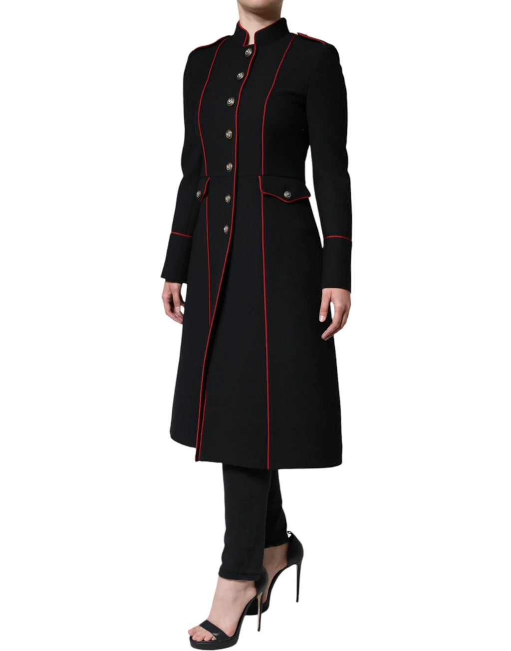 Dolce & Gabbana Black Single Breasted Trench Coat Jacket - Zeiniez
