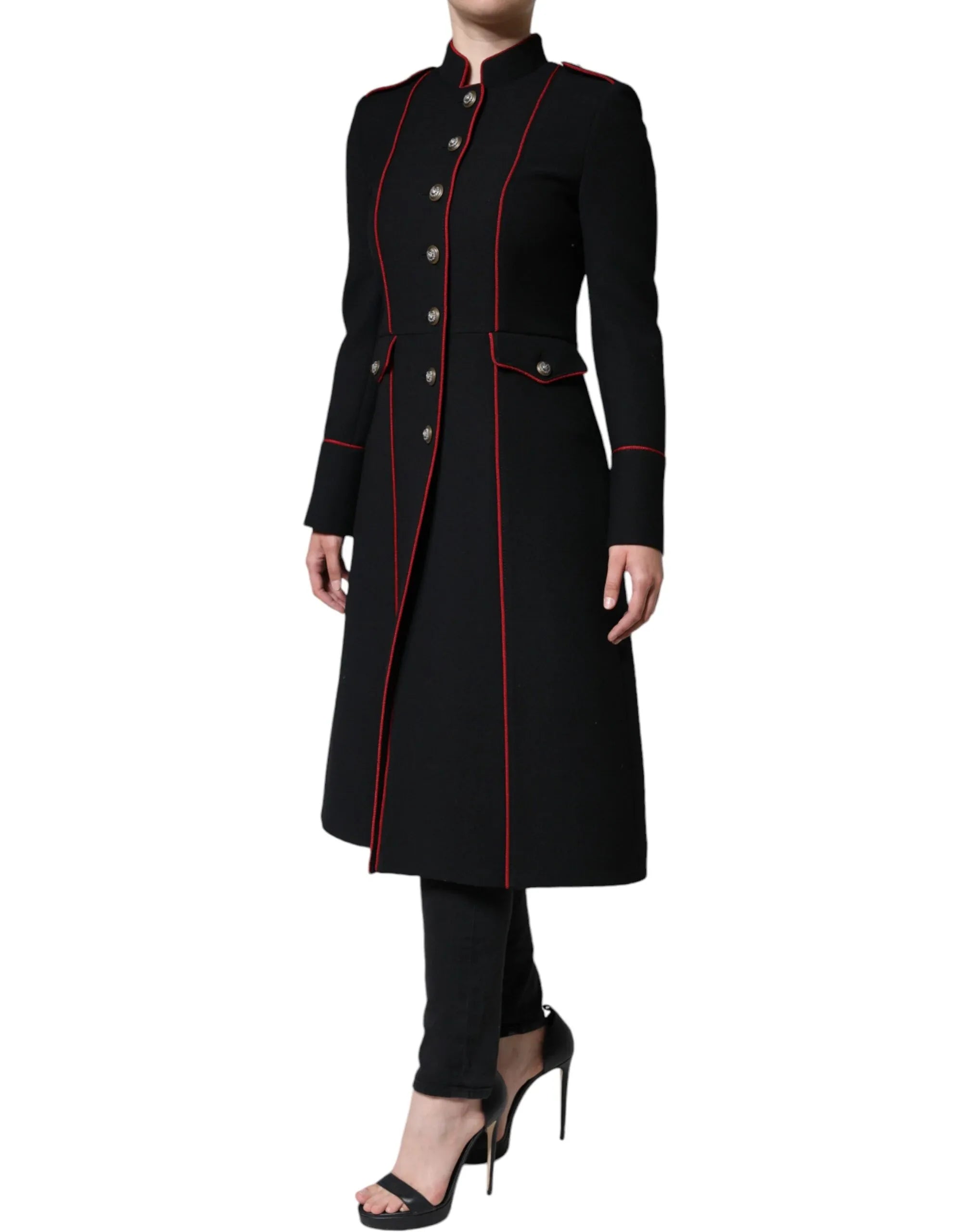 Dolce & Gabbana Black Single Breasted Trench Coat Jacket - Zeiniez