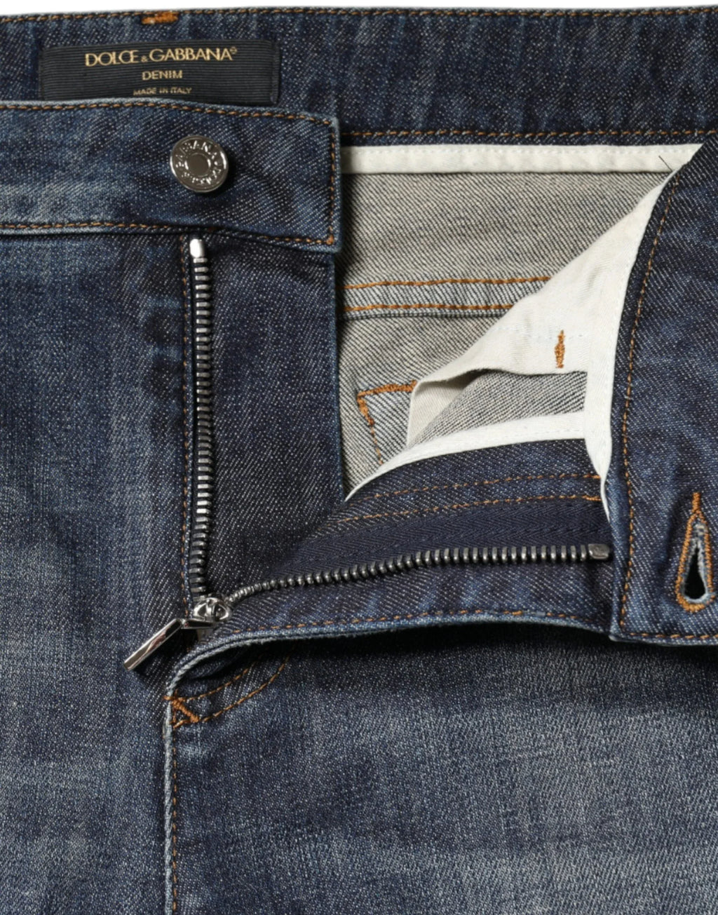 Dolce & Gabbana Dark Blue Cotton Stretch Skinny Denim Jeans - Zeiniez