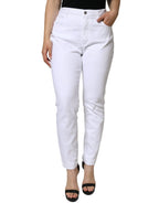 Dolce & Gabbana White Cotton Stretch AUDREY Skinny Jeans - Zeiniez