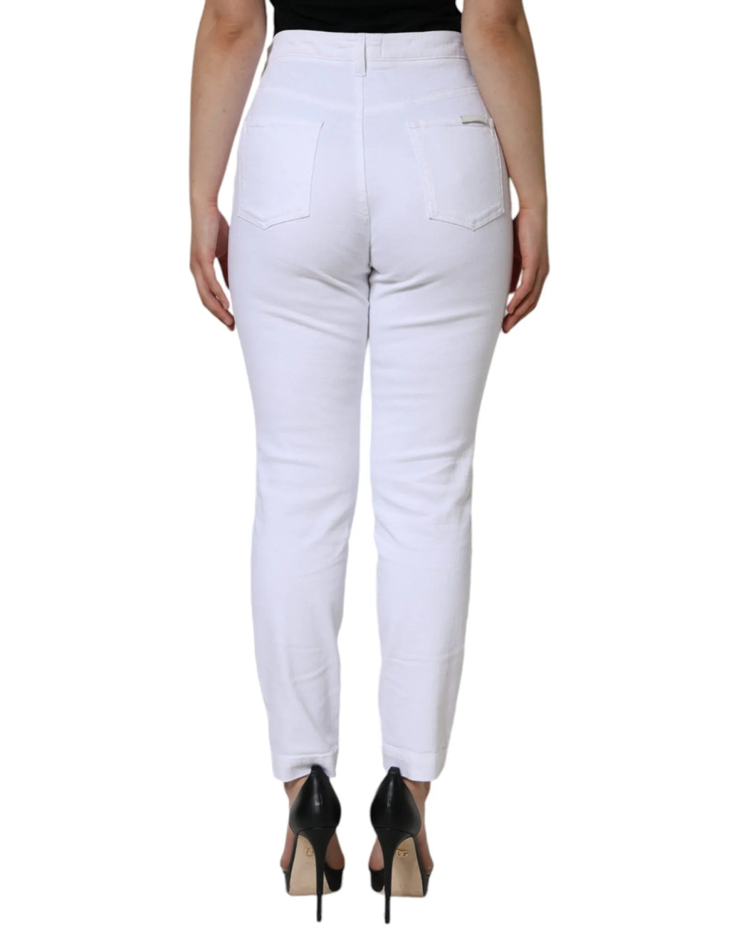 Dolce & Gabbana White Cotton Stretch AUDREY Skinny Jeans - Zeiniez