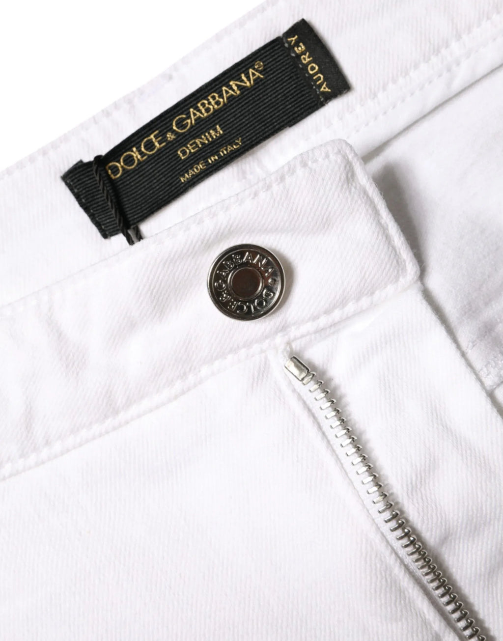 Dolce & Gabbana White Cotton Stretch AUDREY Skinny Jeans - Zeiniez