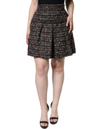 Dolce & Gabbana Multicolor High Waist Tartan Tweed A-line Mini Skirt - Zeiniez