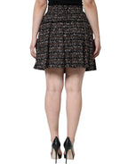 Dolce & Gabbana Multicolor High Waist Tartan Tweed A-line Mini Skirt - Zeiniez