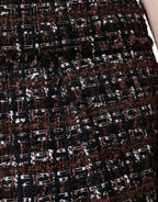 Dolce & Gabbana Multicolor High Waist Tartan Tweed A-line Mini Skirt - Zeiniez