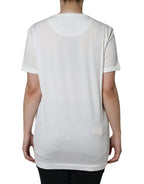 Dolce & Gabbana White Cotton Crew Neck Short Sleeve T-shirt - Zeiniez