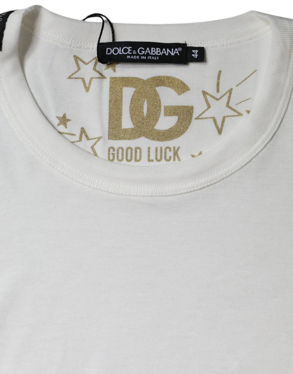 Dolce & Gabbana White Cotton Crew Neck Short Sleeve T-shirt - Zeiniez