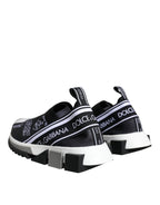 Dolce & Gabbana Black White Sorrento Low Top Sneakers Shoes - Zeiniez