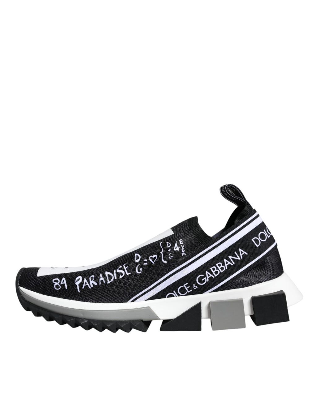 Dolce & Gabbana Black White Sorrento Low Top Sneakers Shoes - Zeiniez