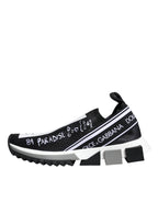 Dolce & Gabbana Black White Sorrento Low Top Sneakers Shoes - Zeiniez