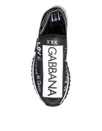 Dolce & Gabbana Black White Sorrento Low Top Sneakers Shoes - Zeiniez