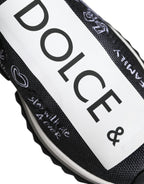 Dolce & Gabbana Black White Sorrento Low Top Sneakers Shoes - Zeiniez