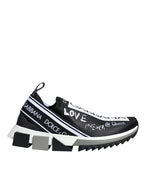 Dolce & Gabbana Black White Sorrento Low Top Sneakers Shoes - Zeiniez