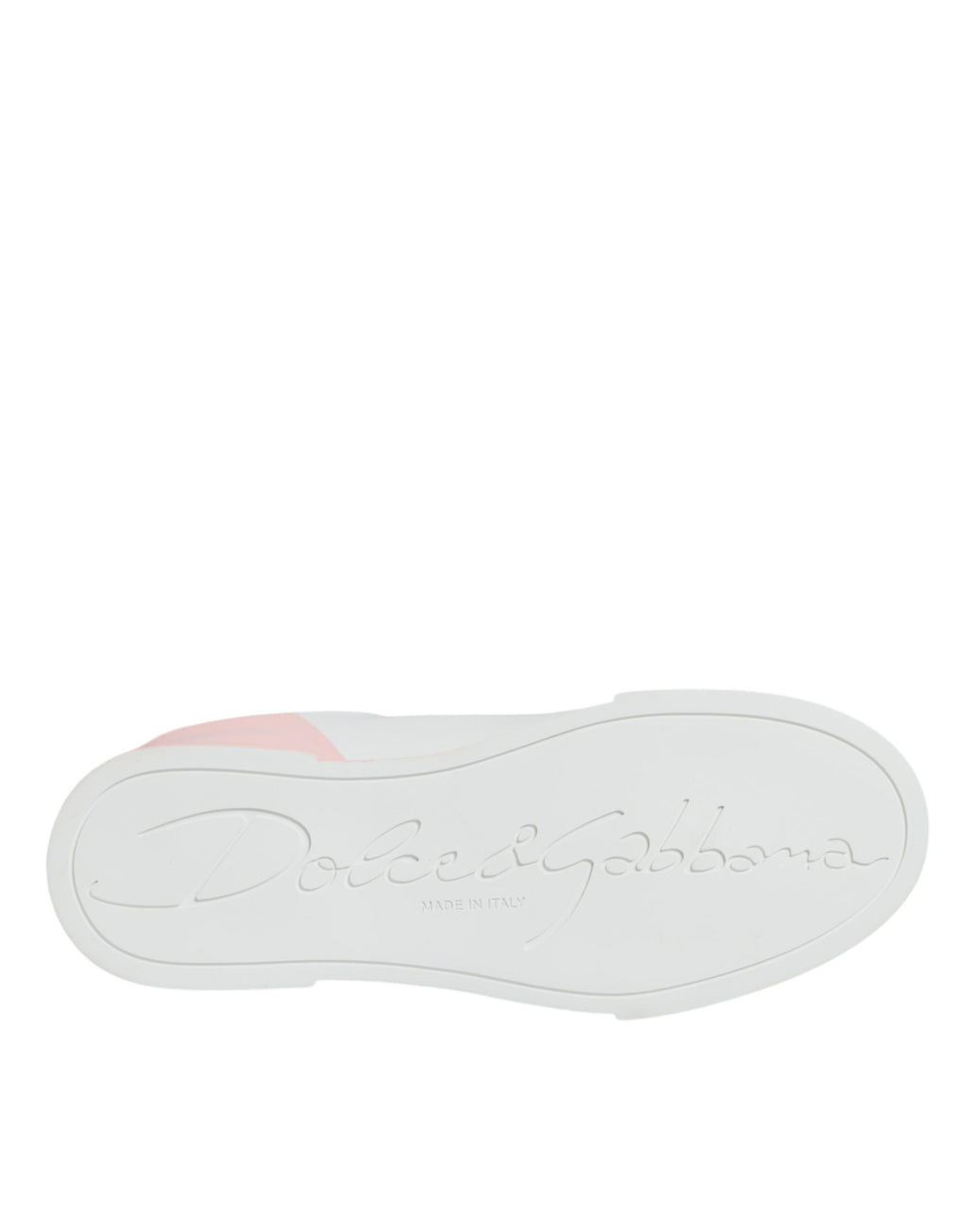 Dolce & Gabbana White Pink Portofino Low Top Sneakers Shoes - Zeiniez