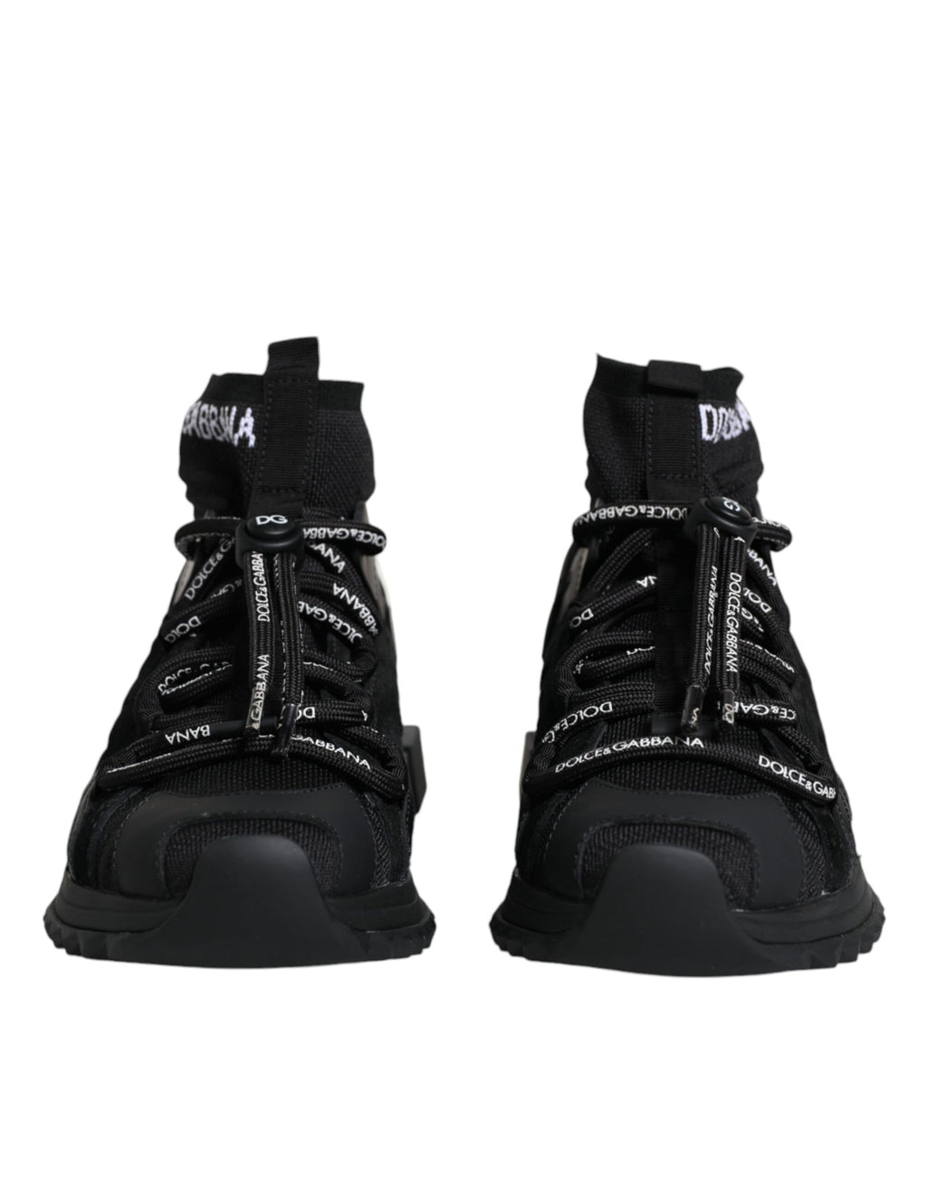 Dolce & Gabbana Black Sorrento Socks Logo Sneakers Shoes - Zeiniez
