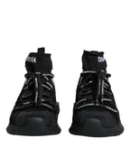 Dolce & Gabbana Black Sorrento Socks Logo Sneakers Shoes - Zeiniez
