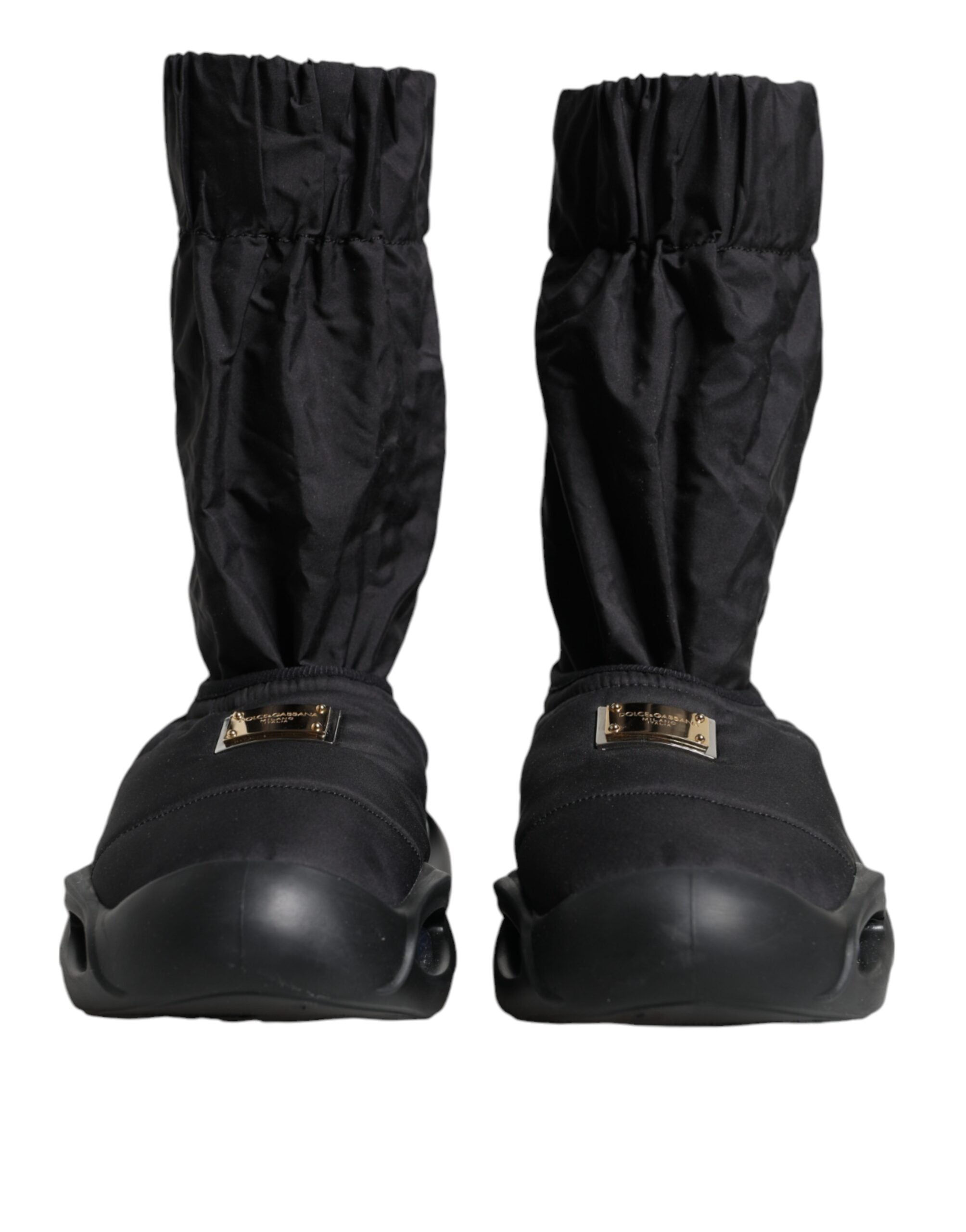 Dolce & Gabbana Black Slip On Wave Socks Sneakers Shoes - Zeiniez