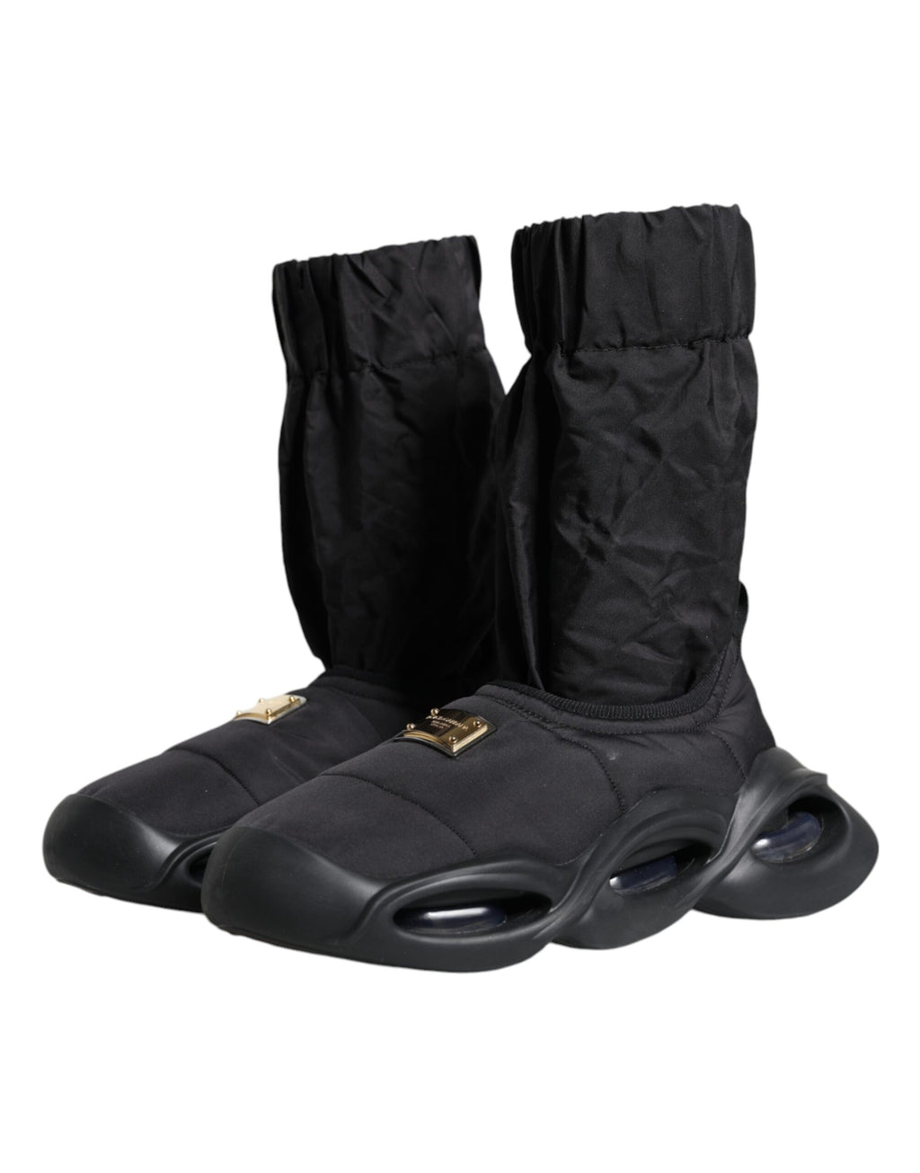 Dolce & Gabbana Black Slip On Wave Socks Sneakers Shoes - Zeiniez