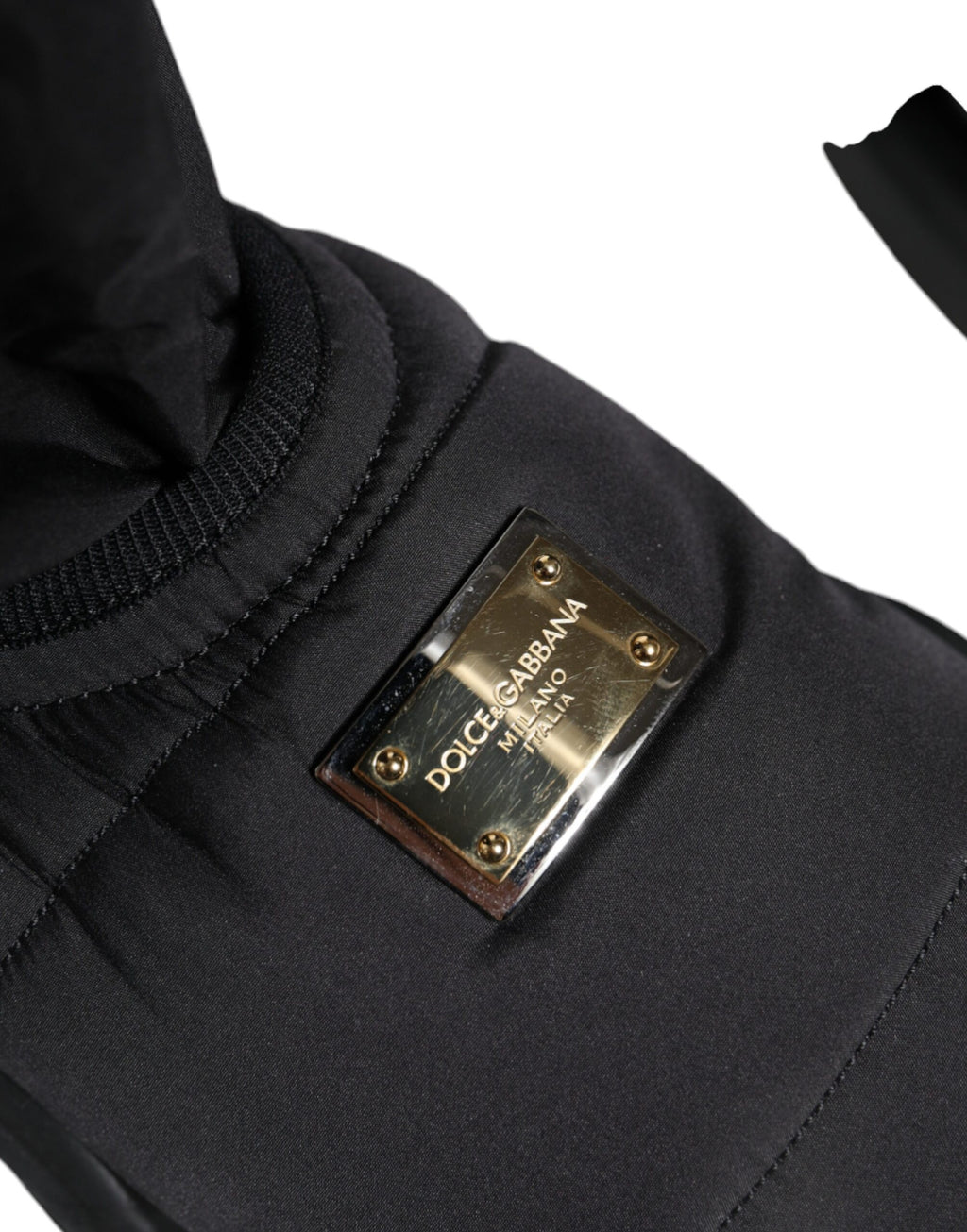 Dolce & Gabbana Black Slip On Wave Socks Sneakers Shoes - Zeiniez