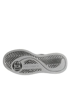 Dolce & Gabbana White Silver Leather Low Top Sneakers Shoes - Zeiniez