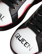 Dolce & Gabbana White Red Crystals Leather Portofino Sneakers Shoes - Zeiniez