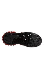 Dolce & Gabbana White Red Crystals Leather Portofino Sneakers Shoes - Zeiniez