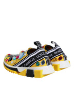 Dolce & Gabbana Yellow Sorrento Crystals Low Top Sneakers Shoes - Zeiniez