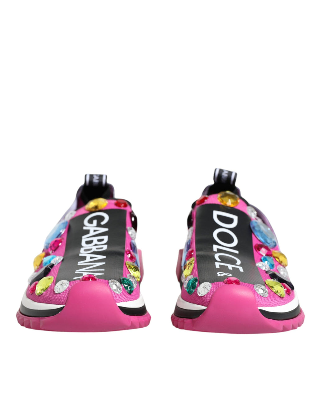 Dolce & Gabbana Pink Sorrento Crystals Low Top Sneakers Shoes - Zeiniez