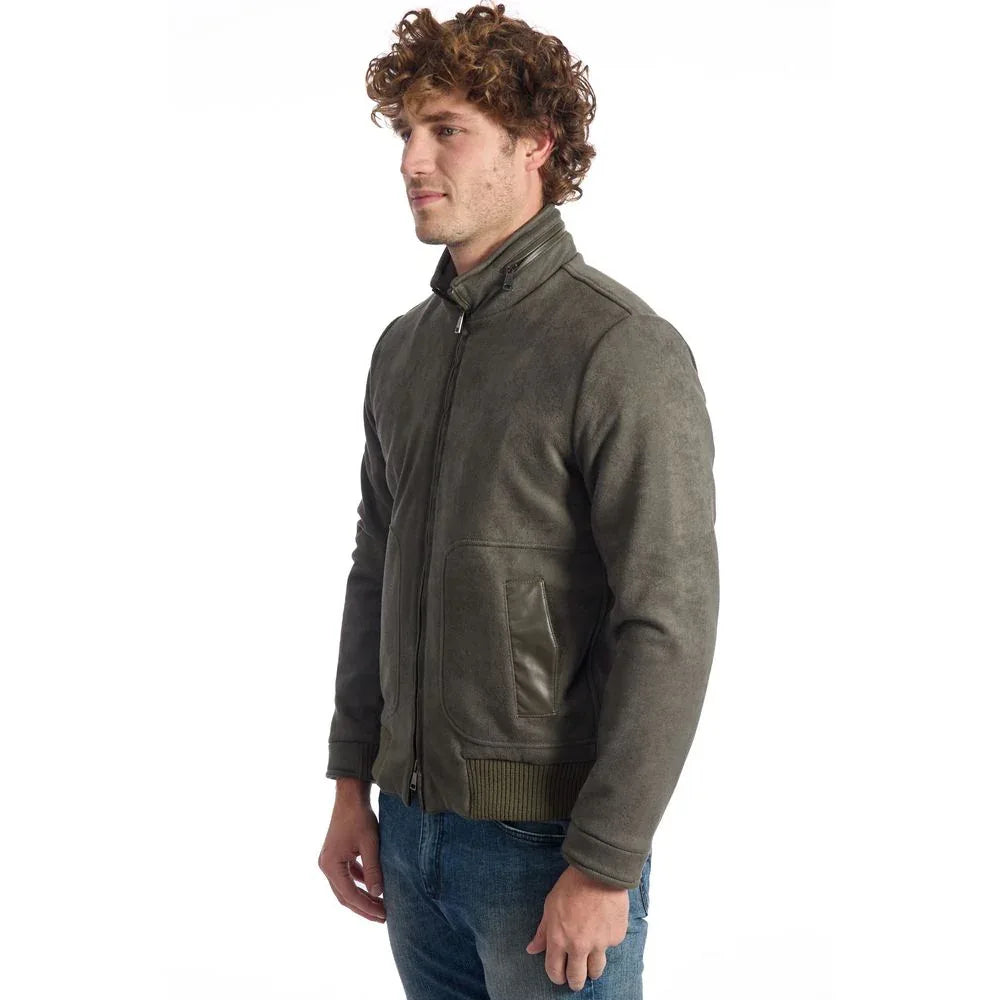 Roberto Pepe Luxury Green Eco Leather Men Jacket - Zeiniez