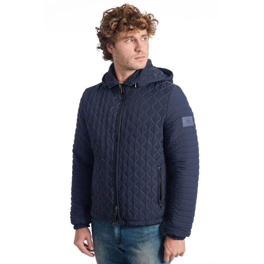 Roberto Pepe Luxury Blue Polyamide Men's Quilted Jacket - Zeiniez