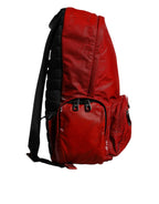 Dolce & Gabbana Red Patent Leather Logo Plaque Backpack Bag - Zeiniez