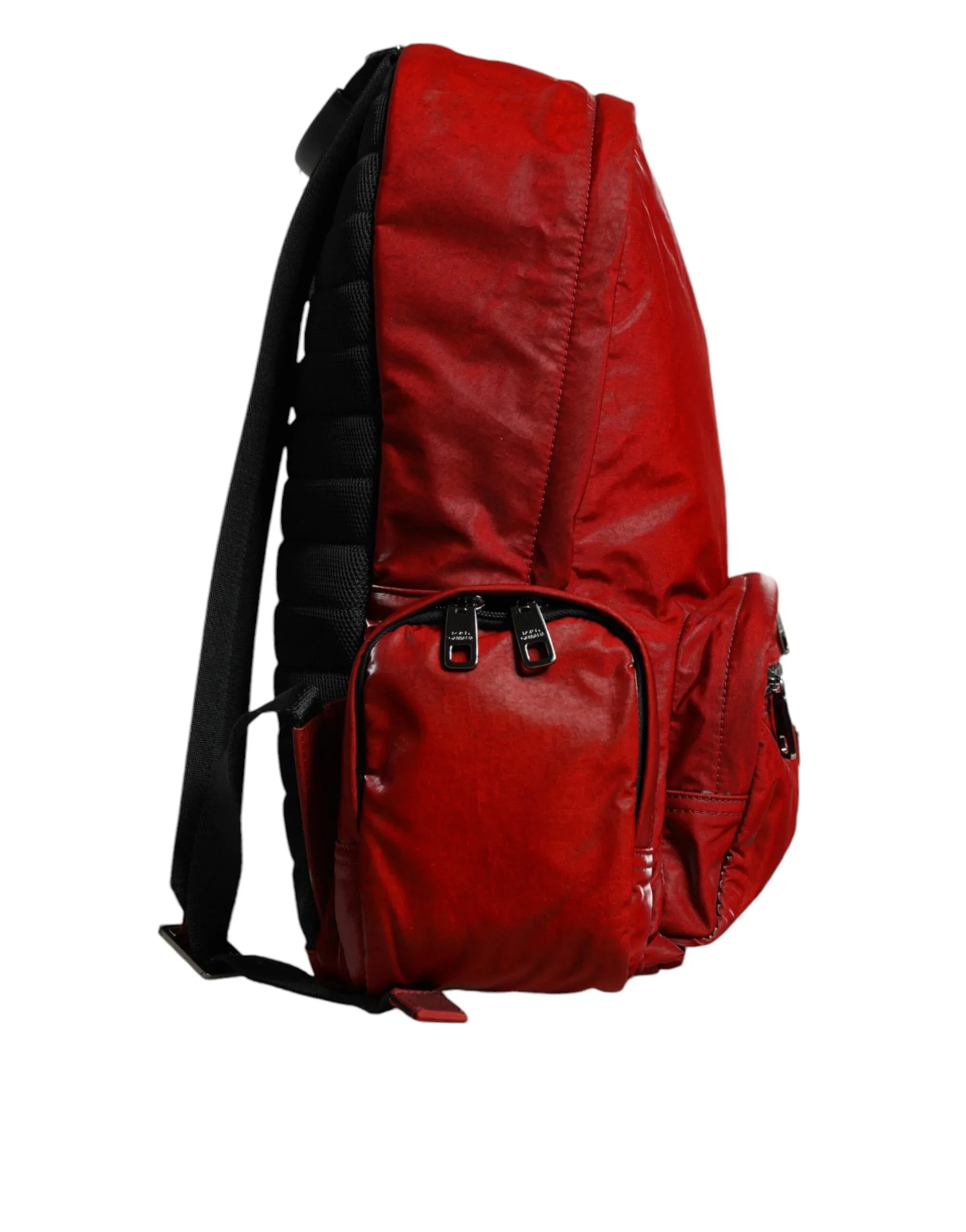 Dolce & Gabbana Red Patent Leather Logo Plaque Backpack Bag - Zeiniez