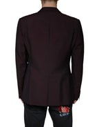 Dolce & Gabbana Bordeaux Wool Single Breasted Dress Blazer - Zeiniez
