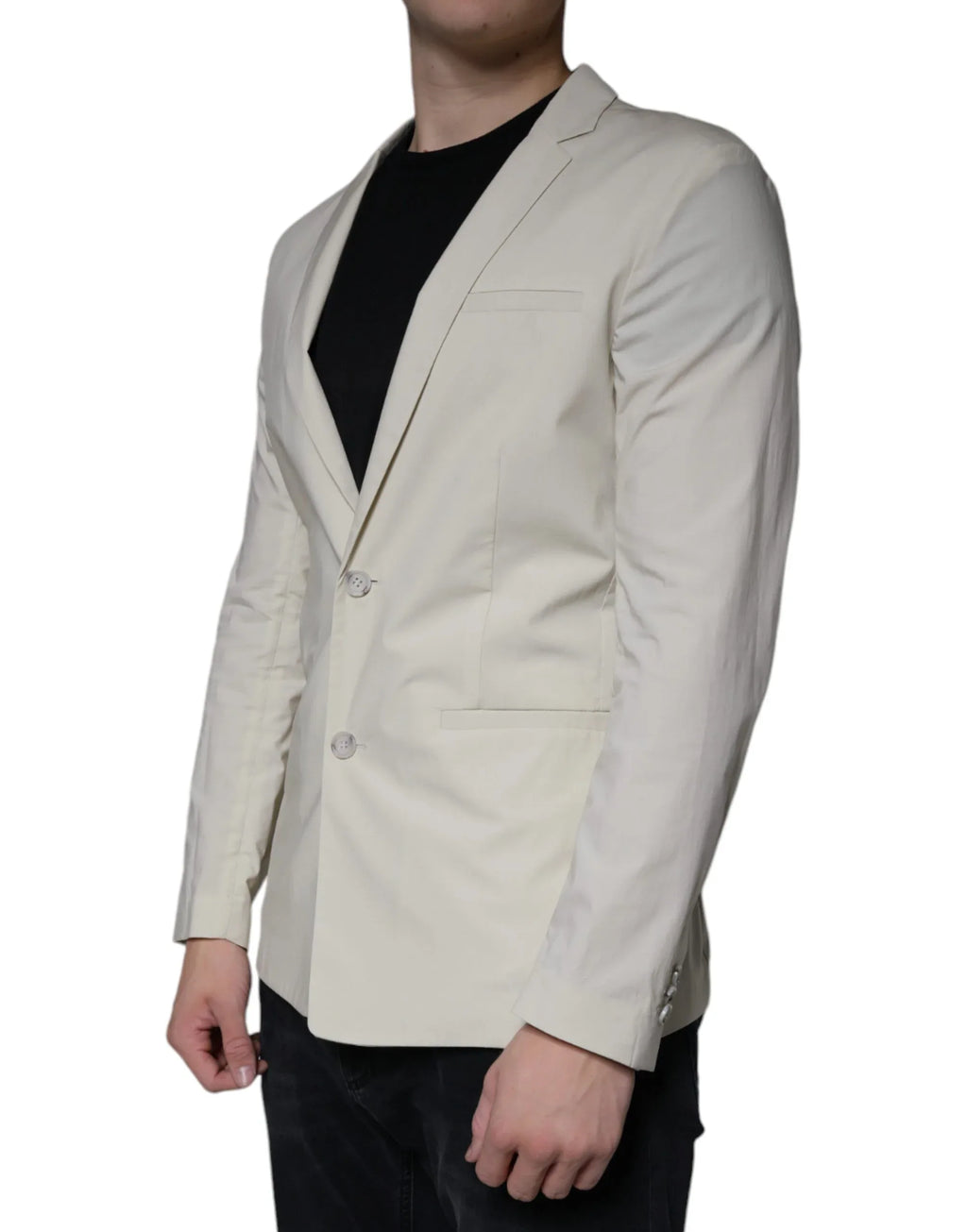Paolo Pecora Milano Beige Single Breasted Dress Formal Coat Blazer - Zeiniez