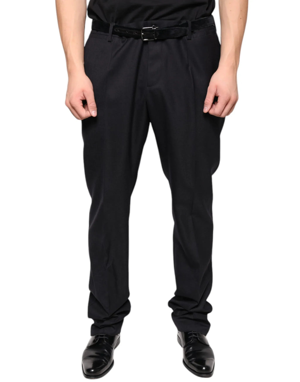 Dolce & Gabbana Black Wool Skinny Dress Formal Pants - Zeiniez