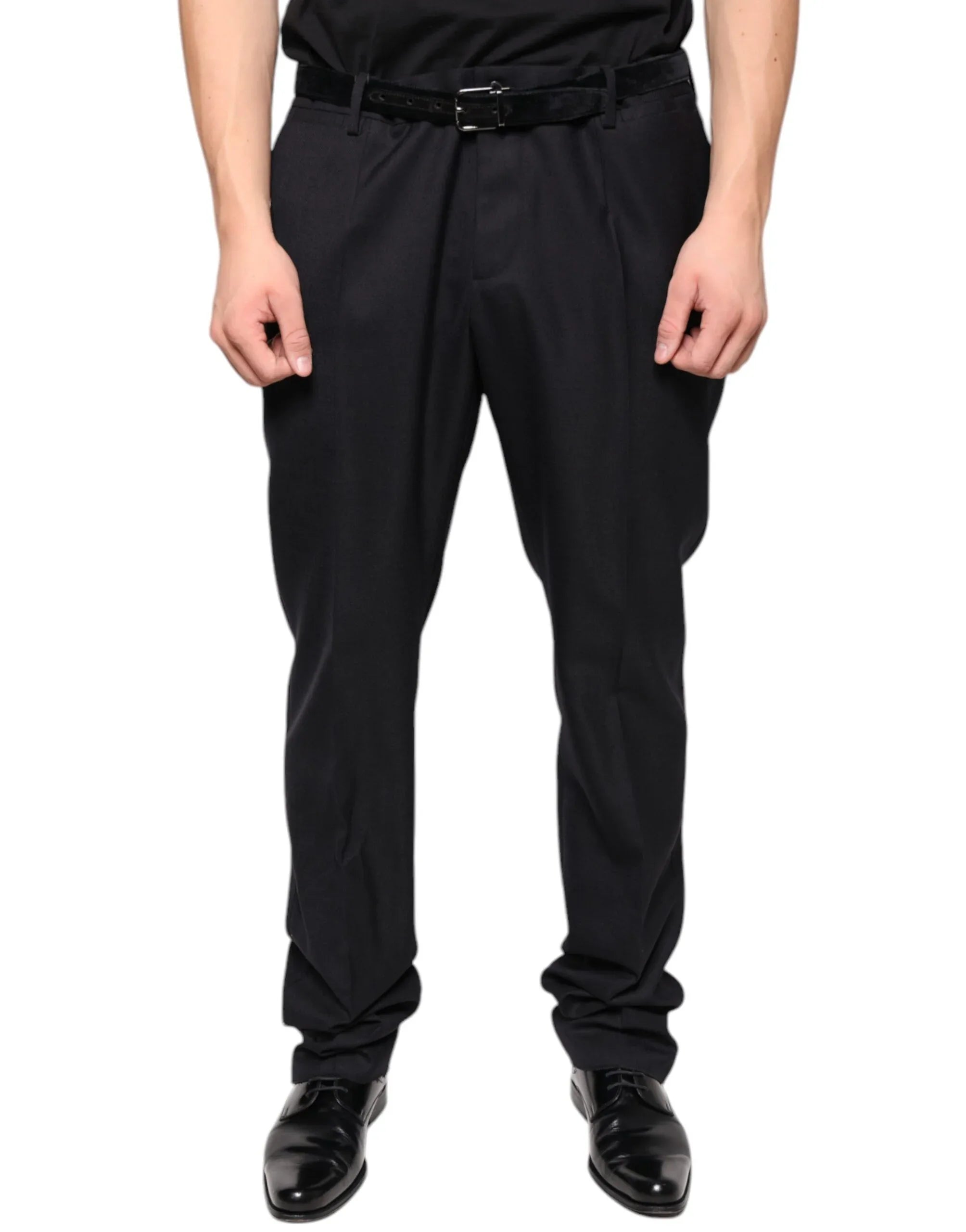 Dolce & Gabbana Black Wool Skinny Dress Formal Pants - Zeiniez