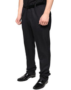 Dolce & Gabbana Black Wool Skinny Dress Formal Pants - Zeiniez