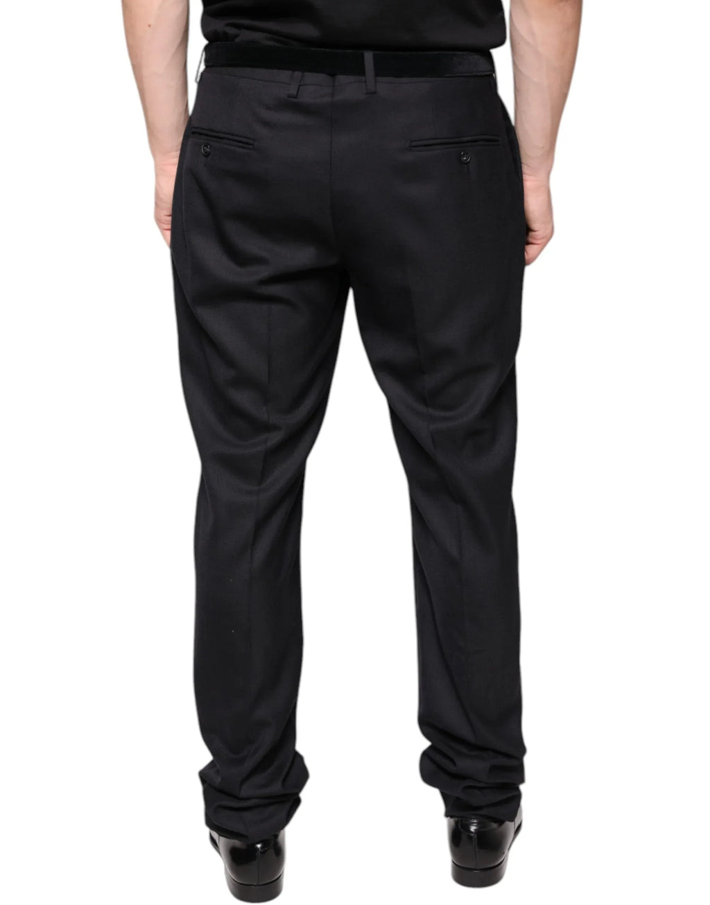 Dolce & Gabbana Black Wool Skinny Dress Formal Pants - Zeiniez